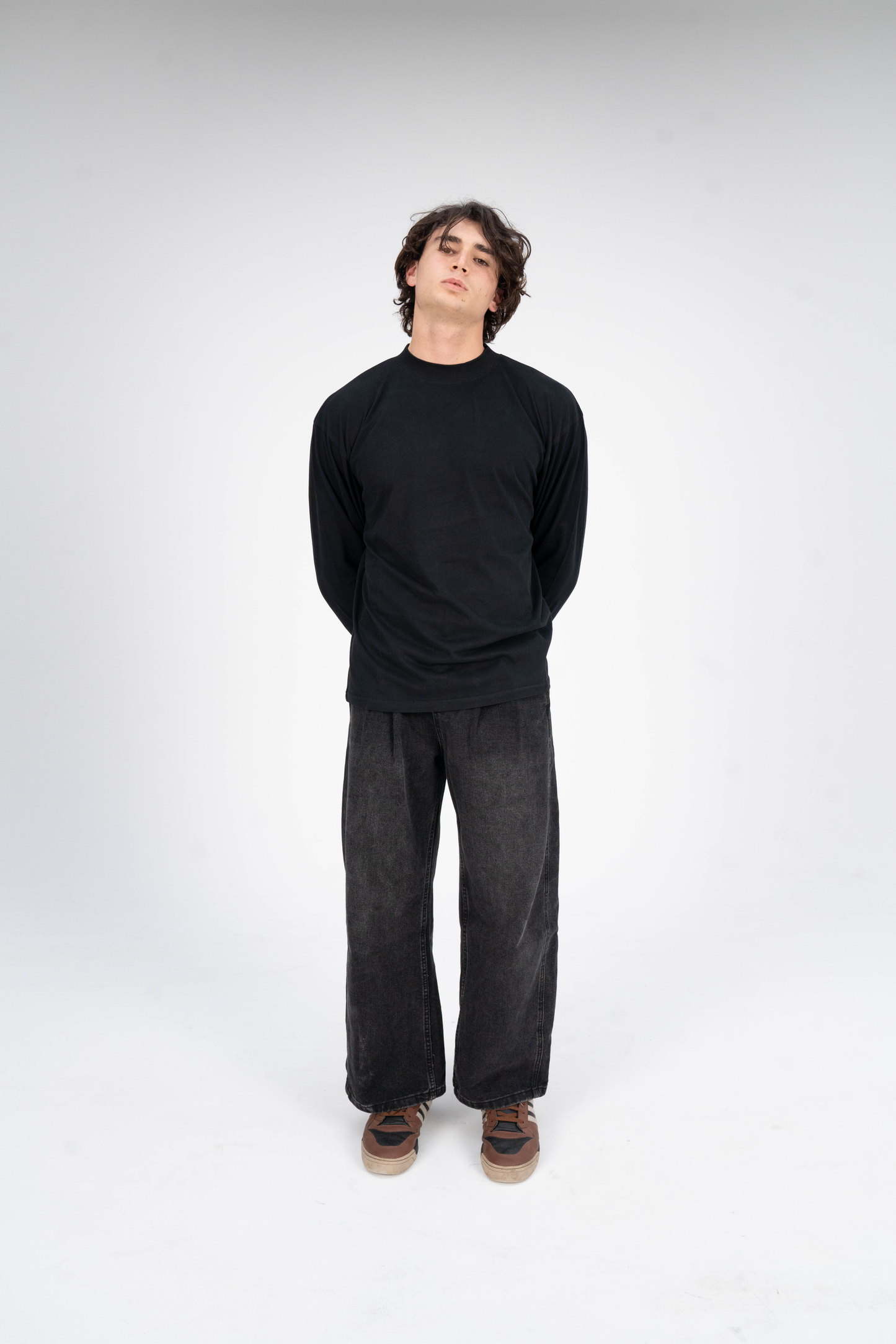 Supima Long Sleeve Shirt Solid Black