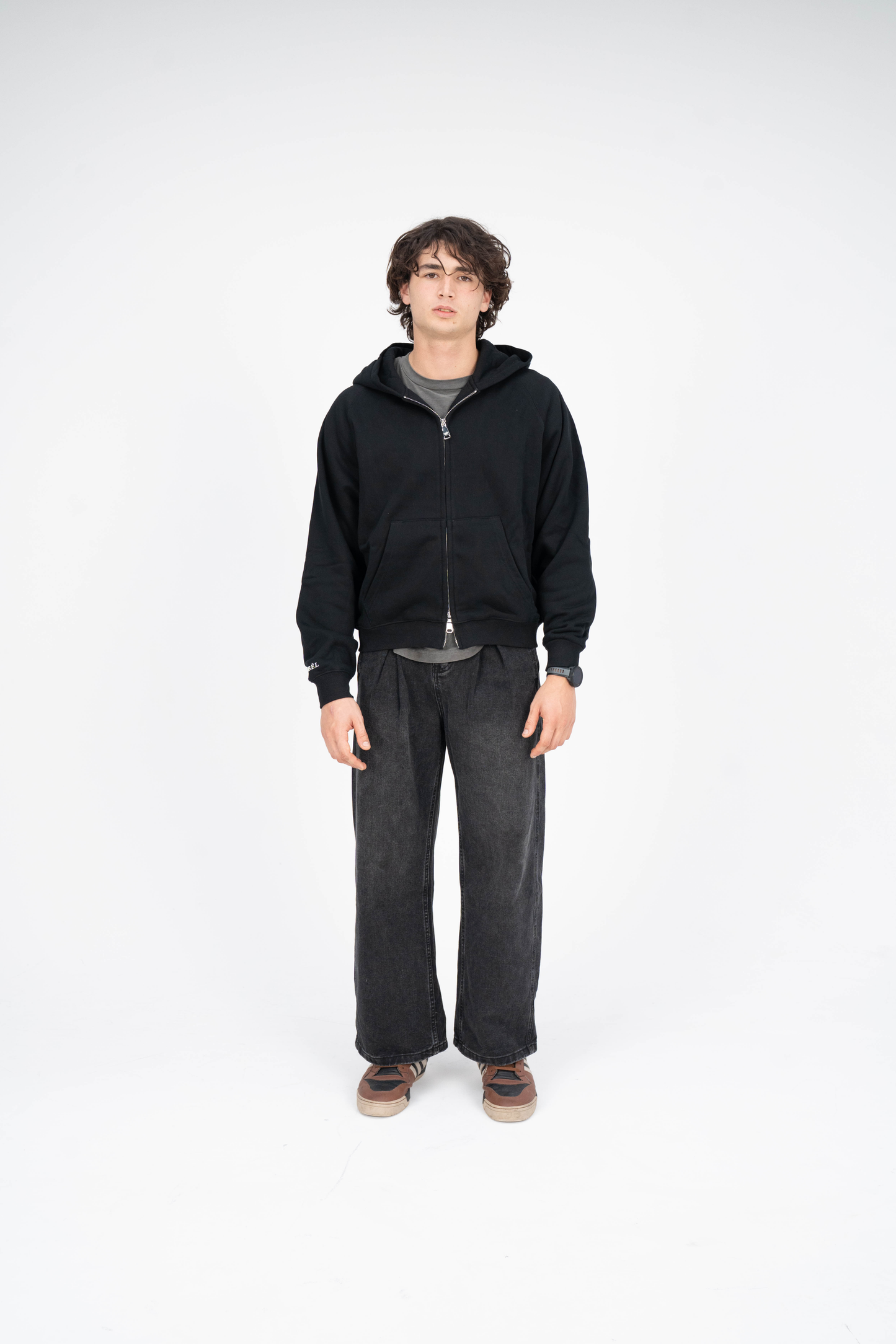 Pleated Jeans Stoned Black