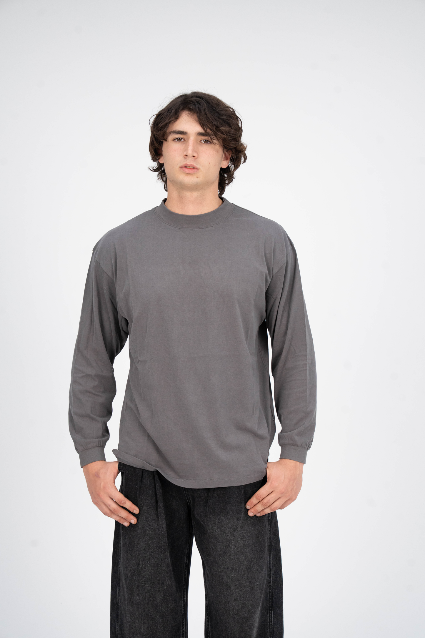 Supima Long Sleeve Shirt Grey