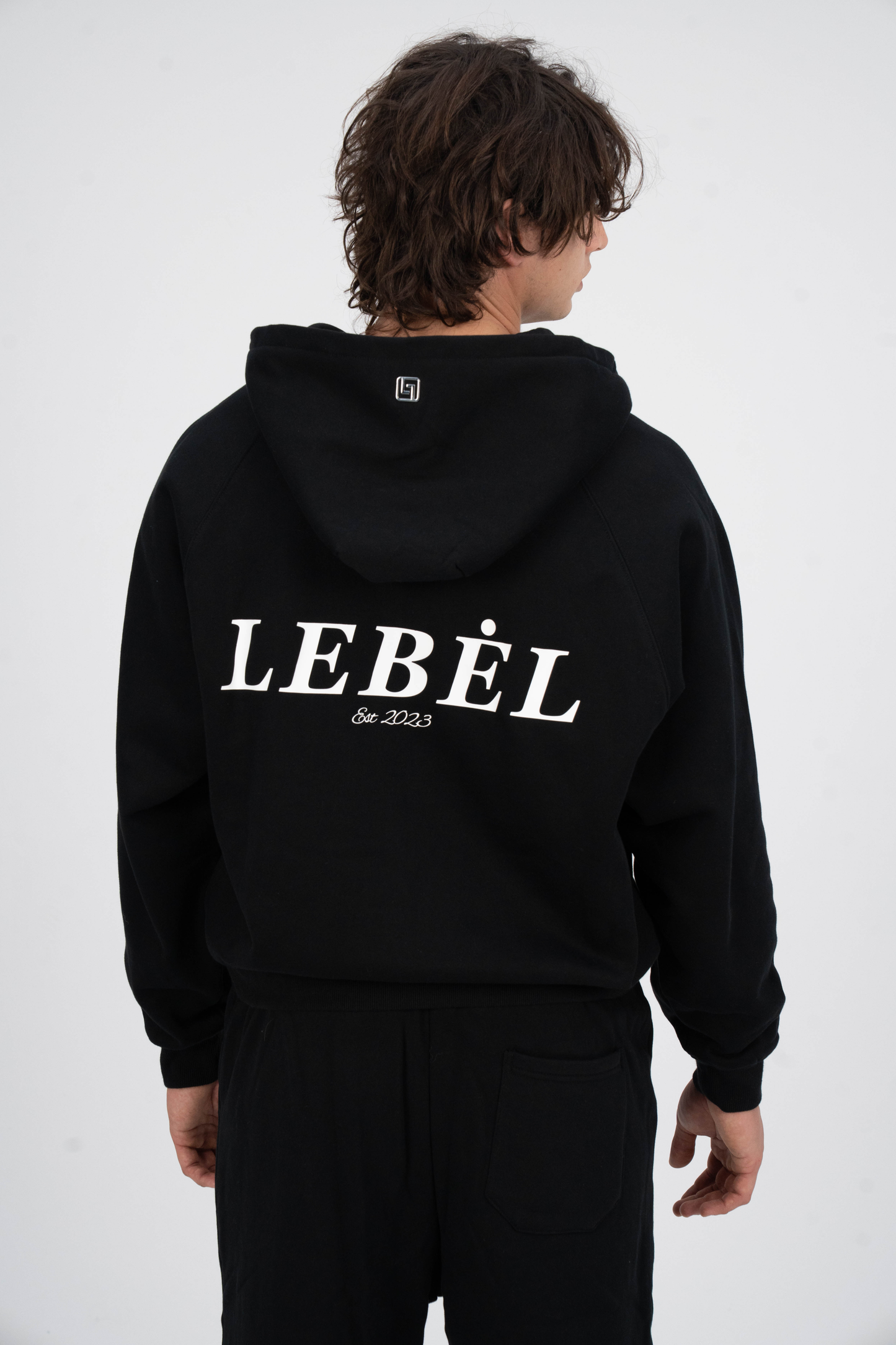 Double Zipper Hoodies Solid Black