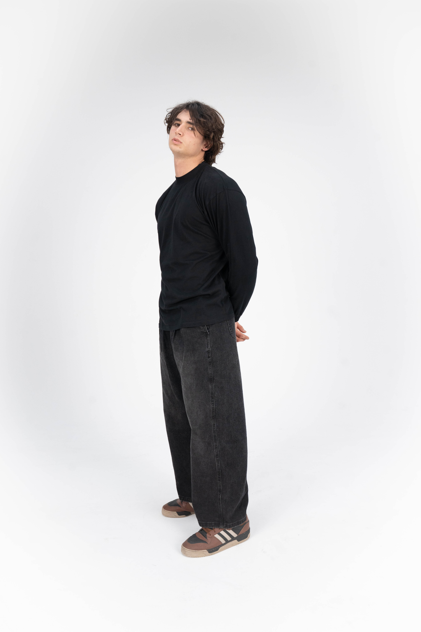 Supima Long Sleeve Shirt Solid Black