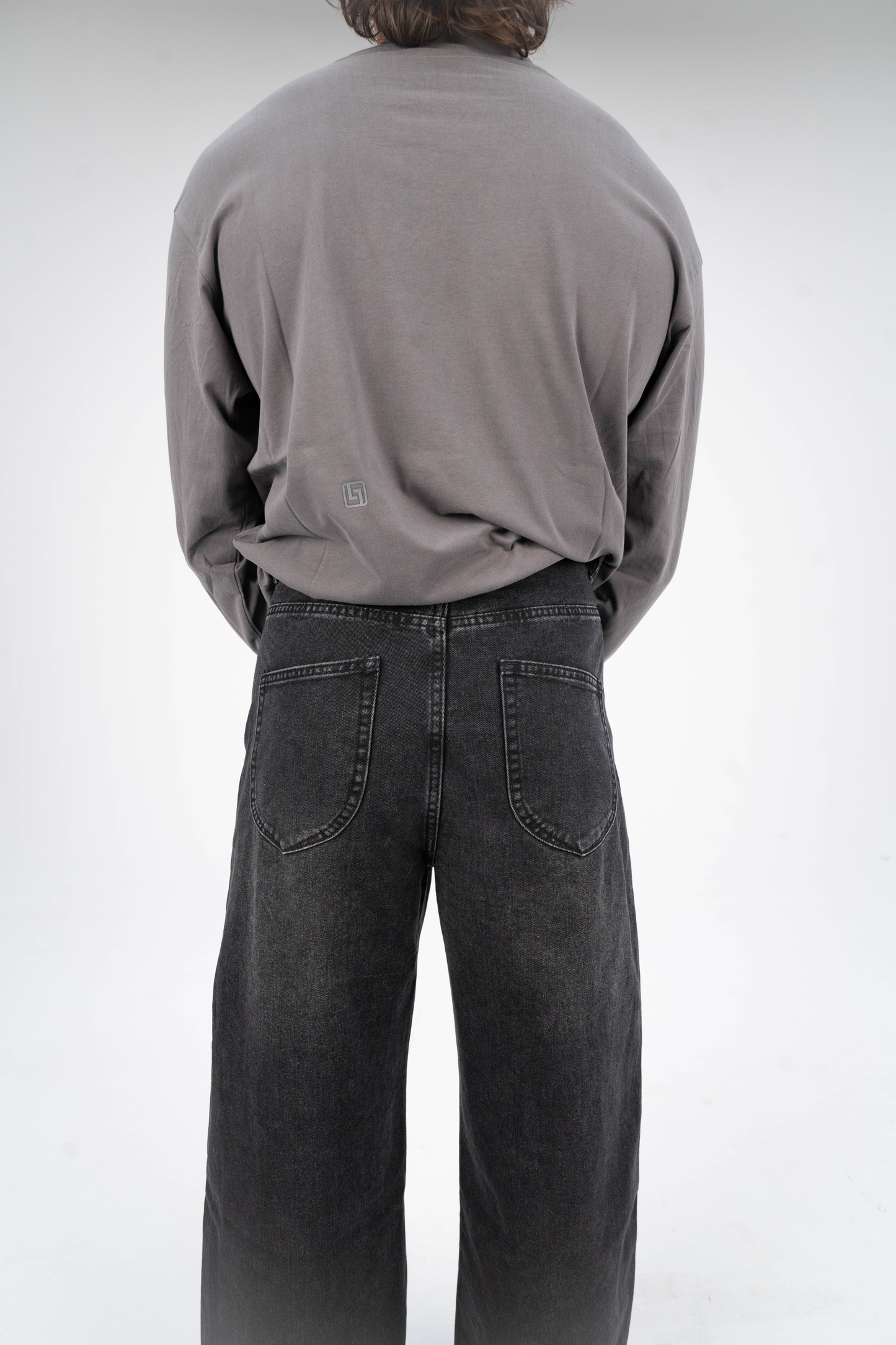 Pleated Jeans Stoned Black