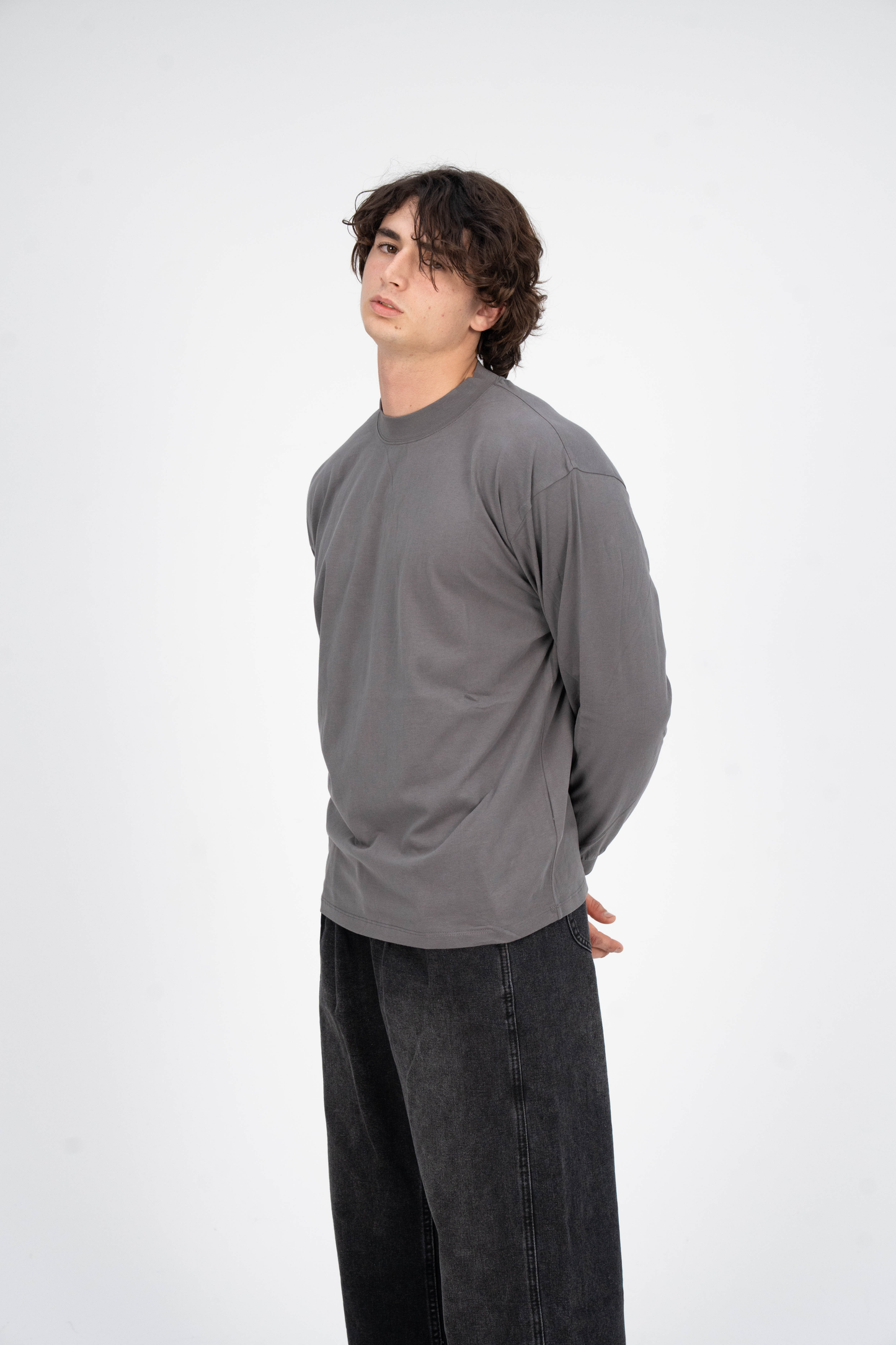 Supima Long Sleeve Shirt Grey