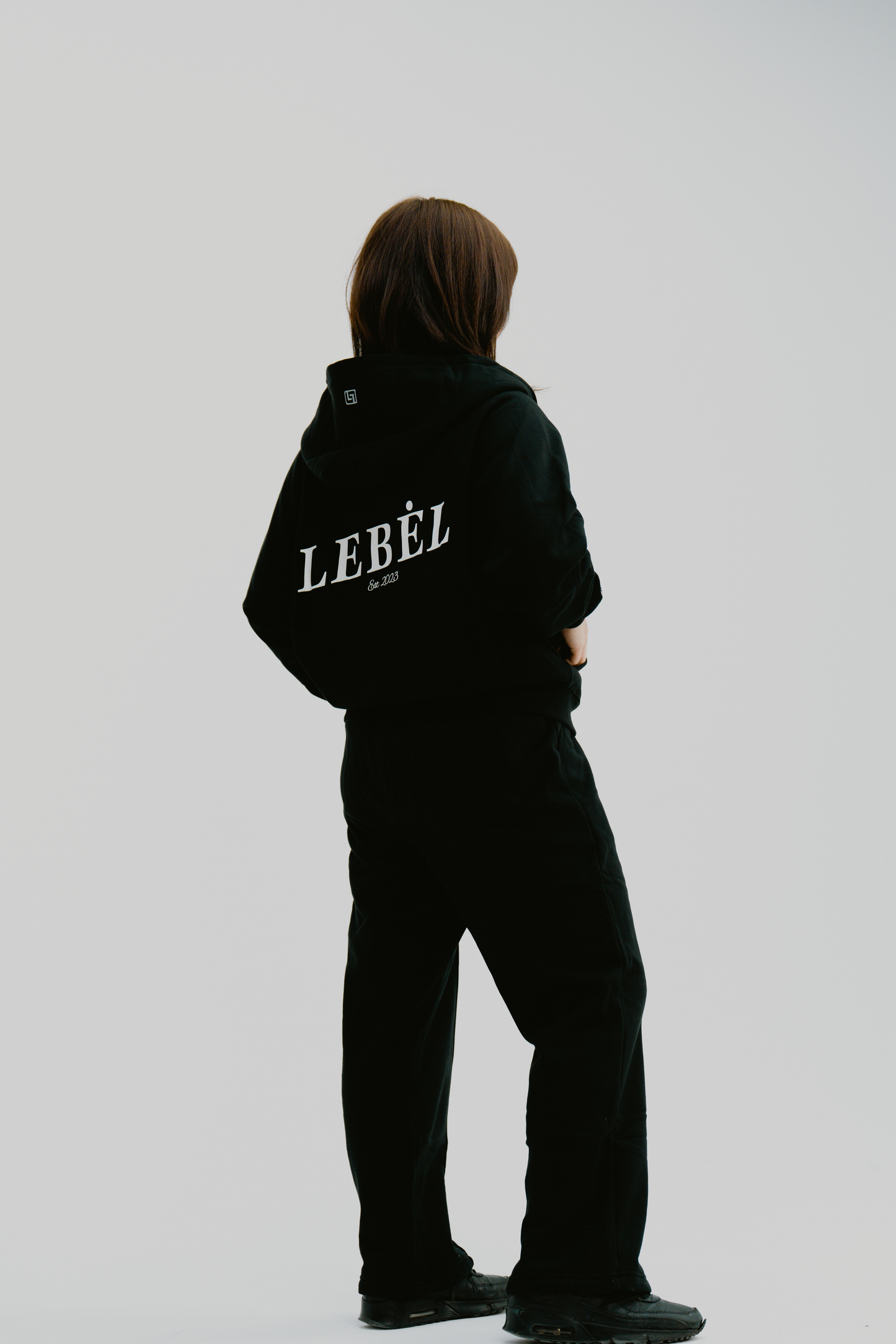 Double Zipper Hoodies Solid Black