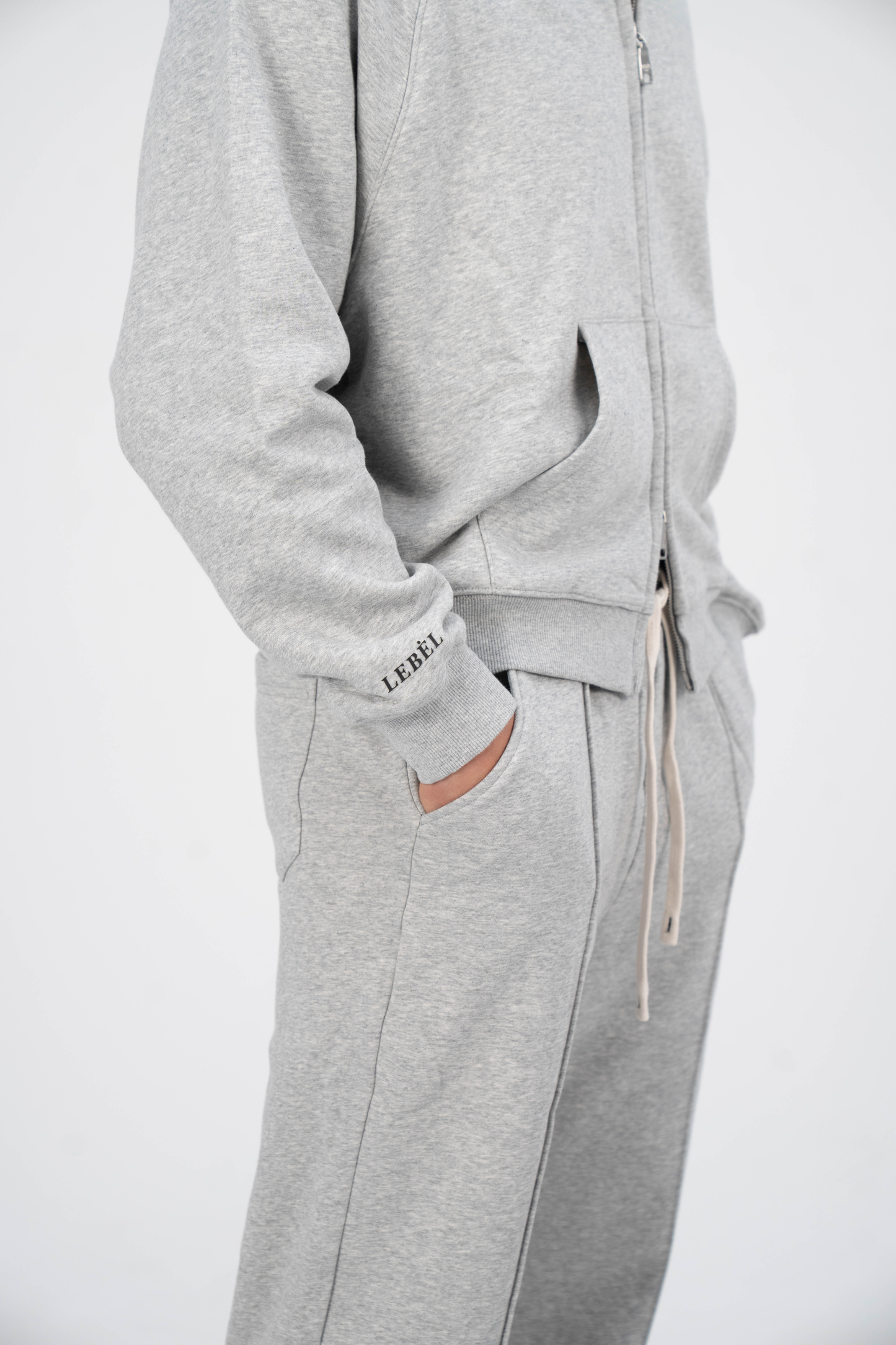 Double Zipper Hoodies Grey