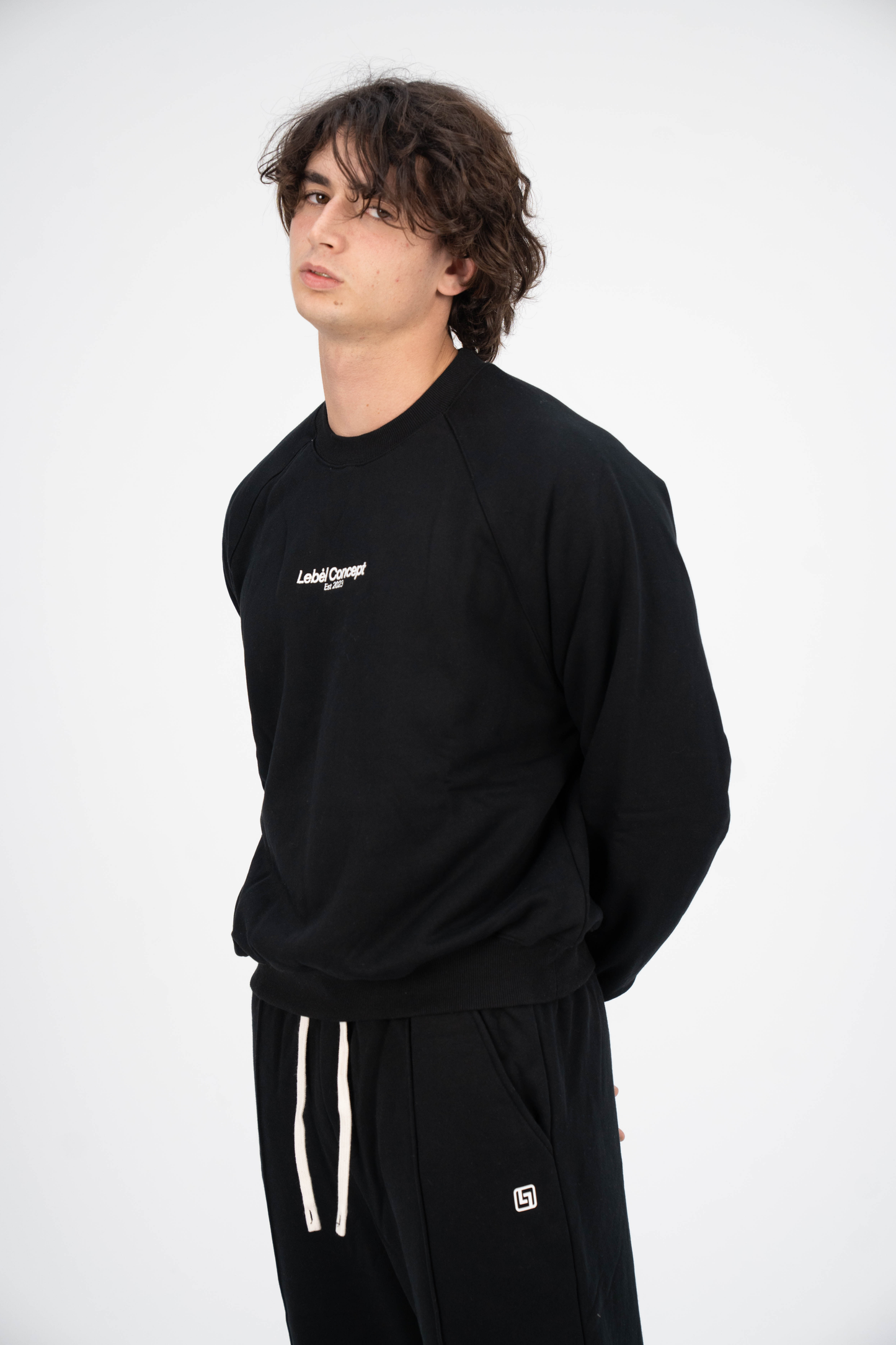 Long Sleeve Sweatshirts Solid Black