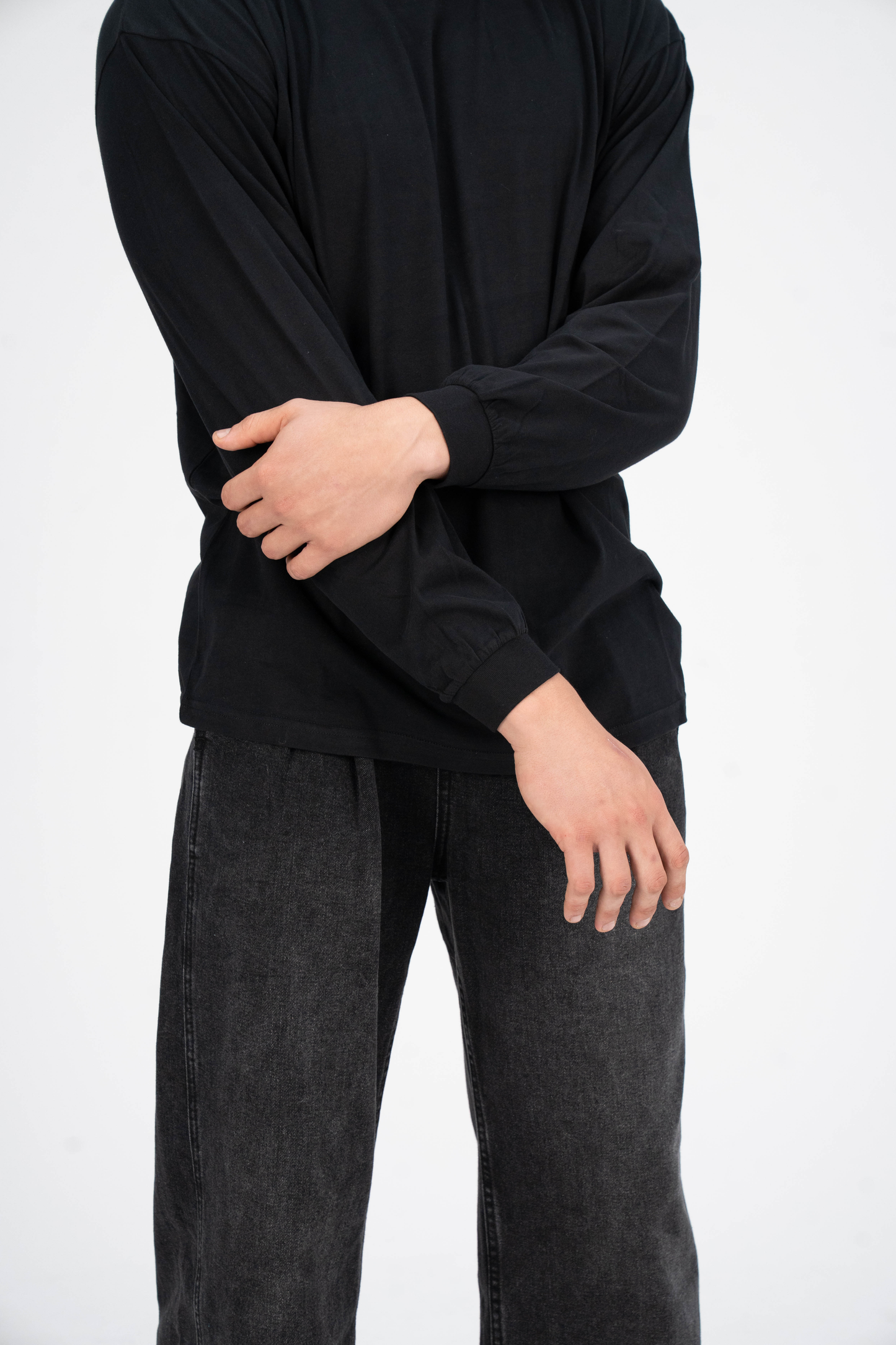 Supima Long Sleeve Shirt Solid Black