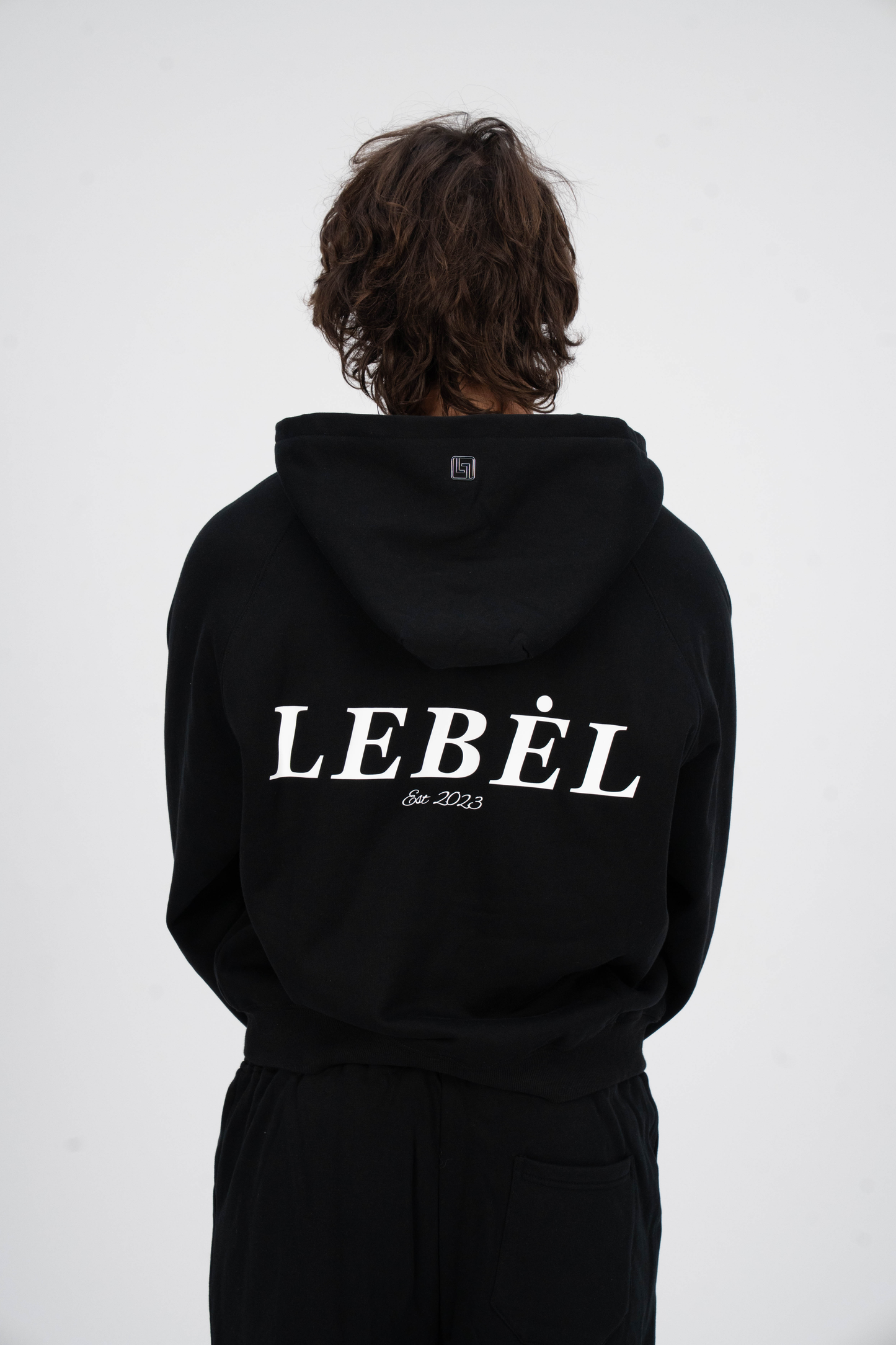 Double Zipper Hoodies Solid Black