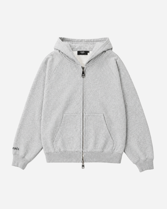 Double Zipper Hoodies Grey