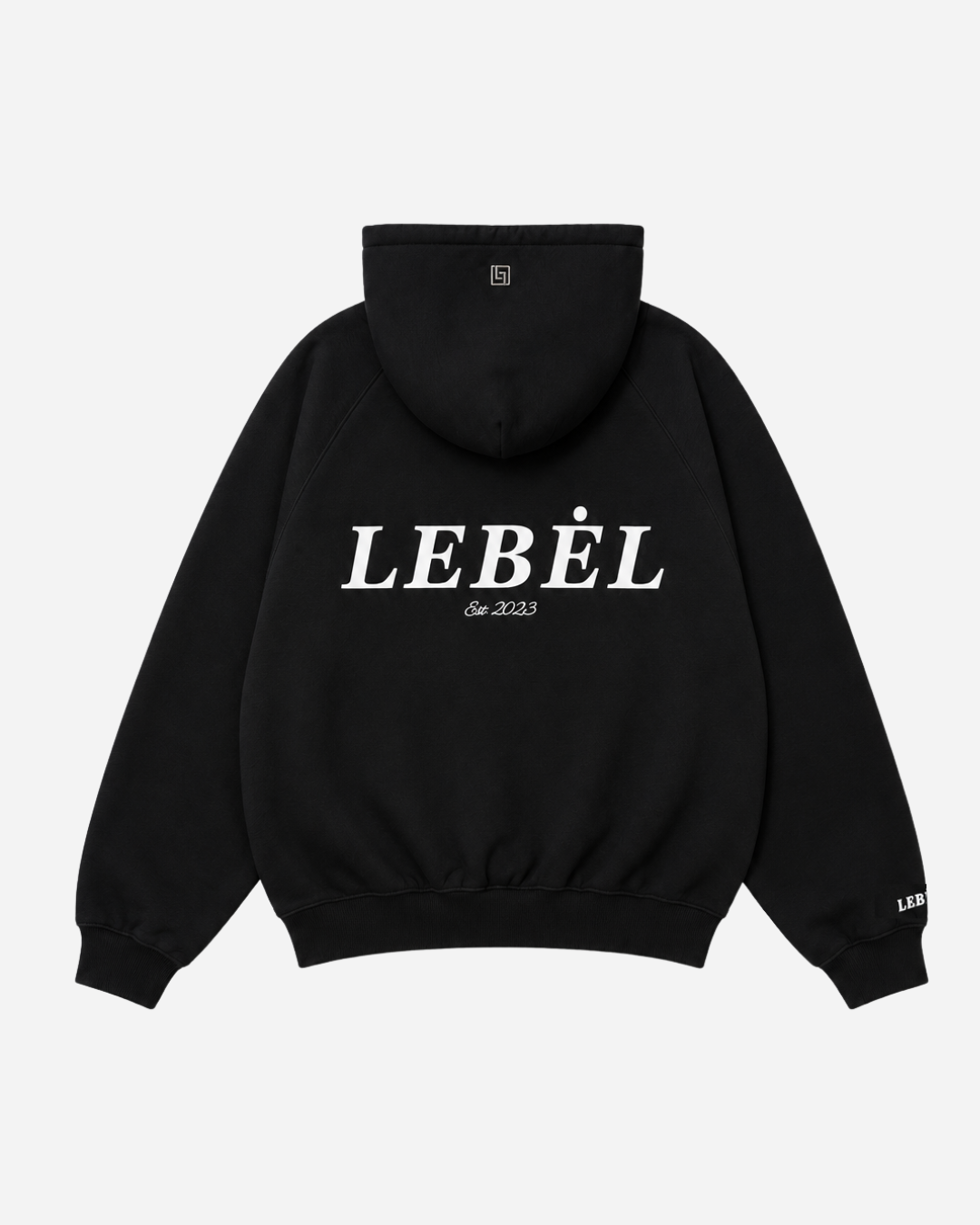 Double Zipper Hoodies Solid Black