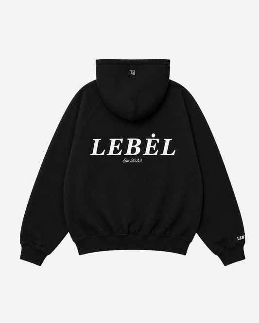 Double Zipper Hoodies Solid Black