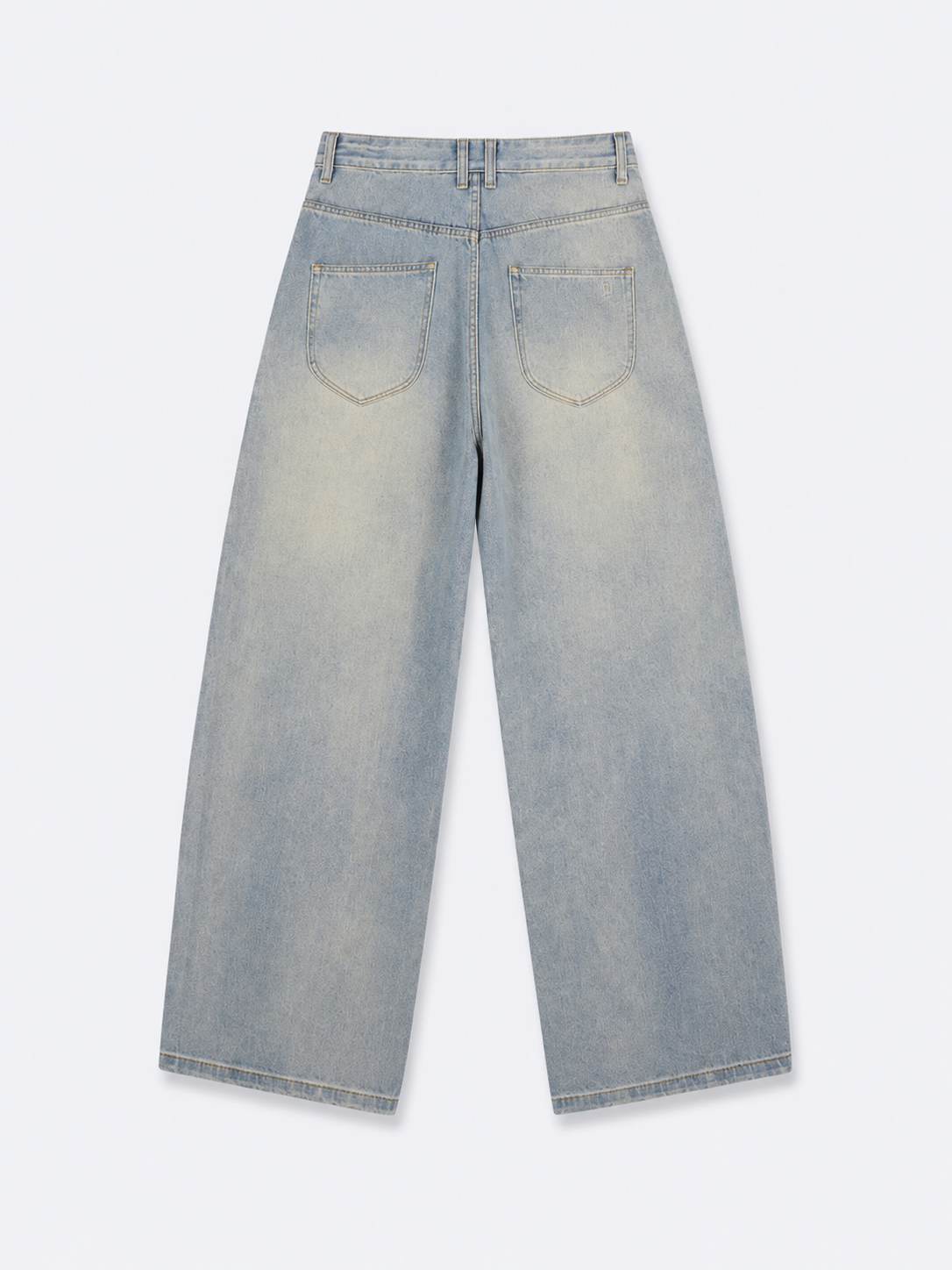 Pleated Jeans Light Grey Bluish