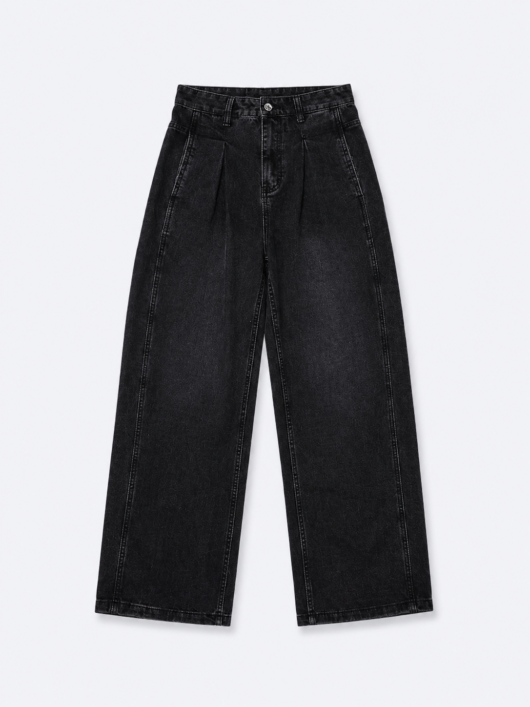 Pleated Jeans Stoned Black