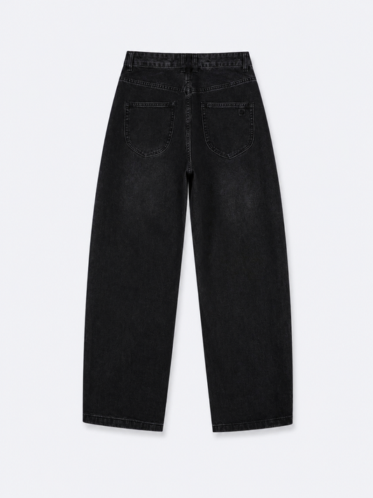 Pleated Jeans Stoned Black