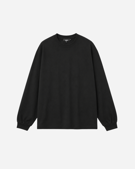 Supima Long Sleeve Shirt Solid Black