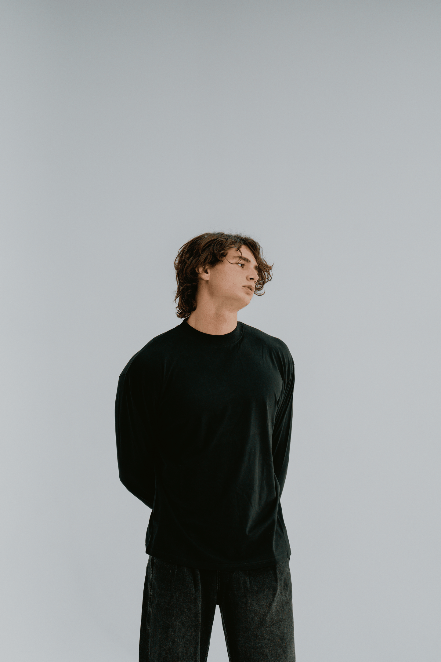 Supima Long Sleeve Shirt Solid Black